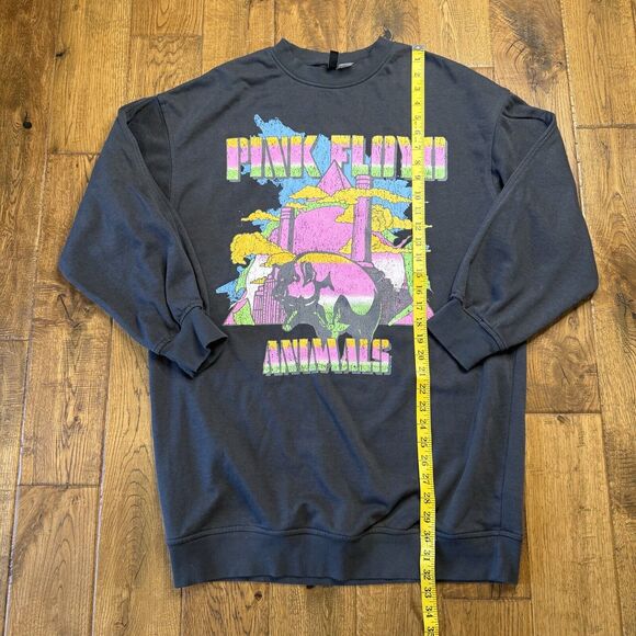 Pink Floyd Animals Graphic Crewneck Long Sweatshirt Dress Womens Size Small - Picture 3 of 6
